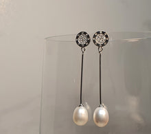 Load image into Gallery viewer, Freshwater Drop Pearl Earrings, Sterling silver
