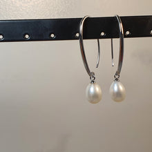 Load image into Gallery viewer, Freshwater Large Drop Pearl Earring, Sterling Silver
