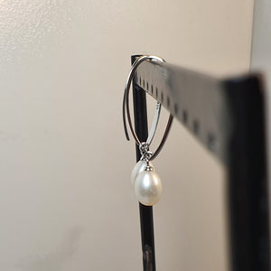 Freshwater Large Drop Pearl Earring, Sterling Silver
