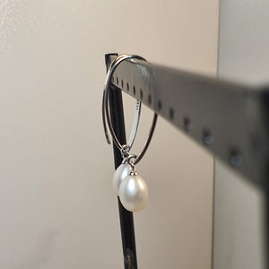 Freshwater Large Drop Pearl Earring, Sterling Silver
