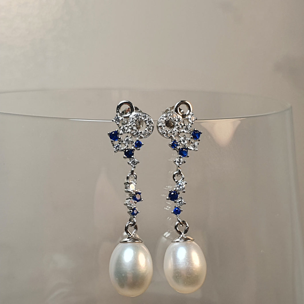 Freshwater Drop Pearl Luxury Earring, Sterling Silver
