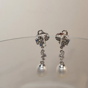Freshwater Drop Pearl Luxury Earring, Sterling Silver