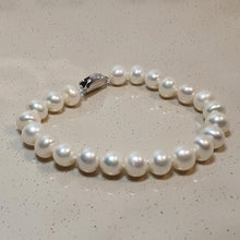 Load image into Gallery viewer, Semi-Round Freshwater Cultured Pearl Bracelet, Sterling Silver
