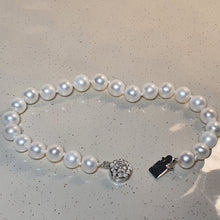 Load image into Gallery viewer, Freshwater Cultured Pearl Floral Bracelet, Sterling Silver
