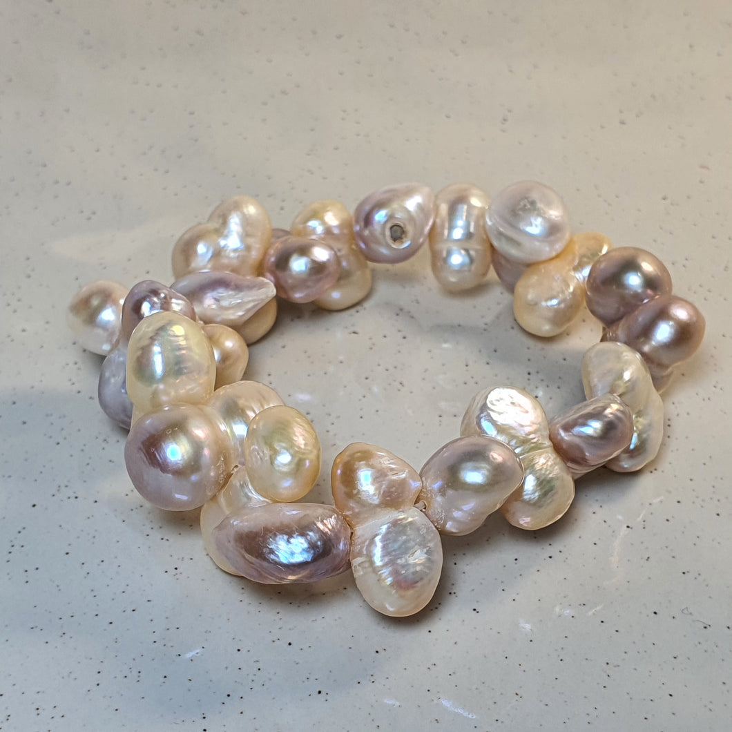 Freshwater Chunky Baroque Pearl Bracelet, Sterling Silver