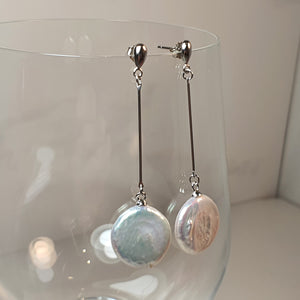 Freshwater Coin Pearl Set, Sterling Silver
