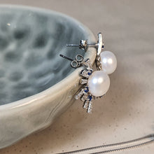 Load image into Gallery viewer, Freshwater Button Pearl Set, Sterling Silver
