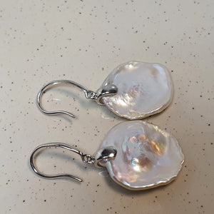 Freshwater Keshi Earrings, Sterling Silver