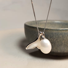 Load image into Gallery viewer, Freshwater Whale Tail &amp; Drop Pearl Set, Sterling Silver
