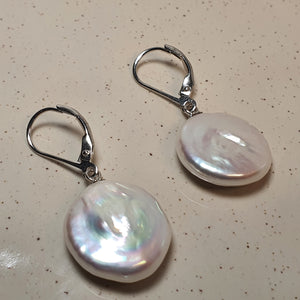 Freshwater Coin Pearl Set, Sterling Silver