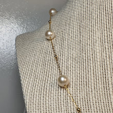 Load image into Gallery viewer, Freshwater Pearl Station Necklace, 18K Yellow Gold
