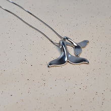 Load image into Gallery viewer, Whale Tail Pendant and Chain, Sterling Silver
