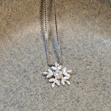 Load image into Gallery viewer, Crystal Ice Flower Pendant, Sterling Silver
