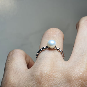 Freshwater Pearl Ring, Sterling Silver