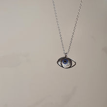 Load image into Gallery viewer, Evil Eye necklace, Sterling Silver
