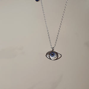 Evil Eye necklace, Sterling Silver