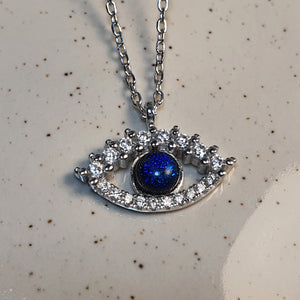 Icon Evil Eye Necklace, Sterling Silver