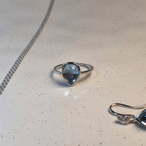 Natural Blue Topaz Set, Sterling Silver