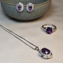 Load image into Gallery viewer, Amethyst Gemstones Jewellery set, Sterling Silver, Amispearl

