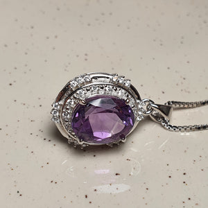 Amethyst Gemstones Jewellery necklace, Sterling Silver, Amispearl