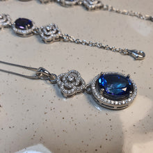 Load image into Gallery viewer, Natural Tanzanite Necklace, Sterling Silver
