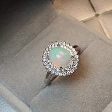 Load image into Gallery viewer, Natural Large Oval Opal Ring, Sterling Silver
