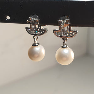 Freshwater Cultured Pearl Earrings, Sterling Silver