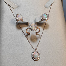 Load image into Gallery viewer, Vintage Style Natural Opal Jewellery Set, Sterling Silver
