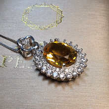 Load image into Gallery viewer, Vintage Style Citrine Gemstone Necklace, Sterling Silver
