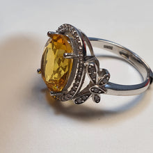Load image into Gallery viewer, Natural Citrine Gemstone Ring, Sterling Silver
