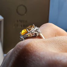 Load image into Gallery viewer, Natural Citrine Gemstone Ring, Sterling Silver
