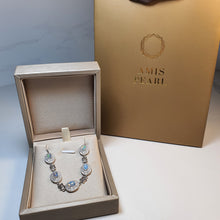 Load image into Gallery viewer, Natural Australians Opal Gemstones Bracelet, Sterling Silver
