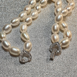 Freshwater Double Strand Pearl Bracelet, Sterling Silver