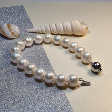 Load image into Gallery viewer, Freshwater Large Pearl Bracelet, Sterling Silver

