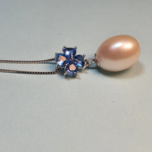 Load image into Gallery viewer, Large Drop Pearl Pendant + Chain, Sterling Silver

