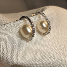 Load image into Gallery viewer, Freshwater Pearl Hook Earrings, Sterling Silver
