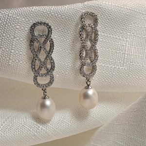 Gorgoues Crystal & Freshwater Pearl Earring, Sterling Silver