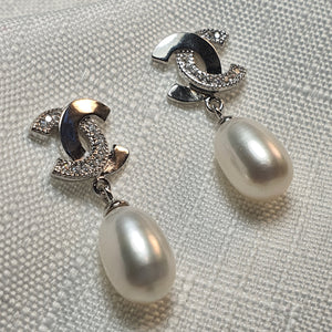 Freshwater Pearl Earrings, Sterling Silver