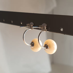 Freshwater Pearl Modern Design Earrings, Sterling Silver
