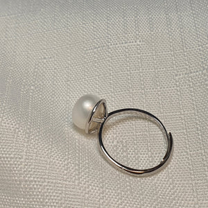 Large Freshwater Pearl Ring, Sterling Silver