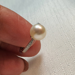 Round Freshwater Pearl Ring, Sterling Silver