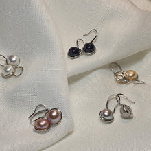 Load image into Gallery viewer, Multicoloured Freshwater Pearl Hook Earrings, Sterling Silver
