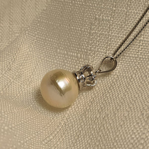 Crown Edison Baroque Pearl Necklace, Sterling Silver