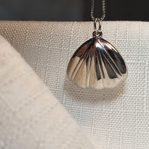 Seashell & Freshwater Pearl Pendant, Sterling Silver