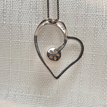 Load image into Gallery viewer, Heart &amp; Freshwater Pearl Pendant, Sterling Silver

