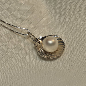 Freshwater Pearl Shell Necklace, Sterling Silver