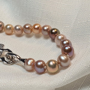 Multicoloured Freshwater Pearl Bracelet, Sterling Silver