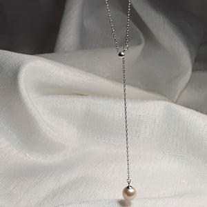Cultured Freshwater Pearl Slider Necklace , Sterling Silver jewellery
