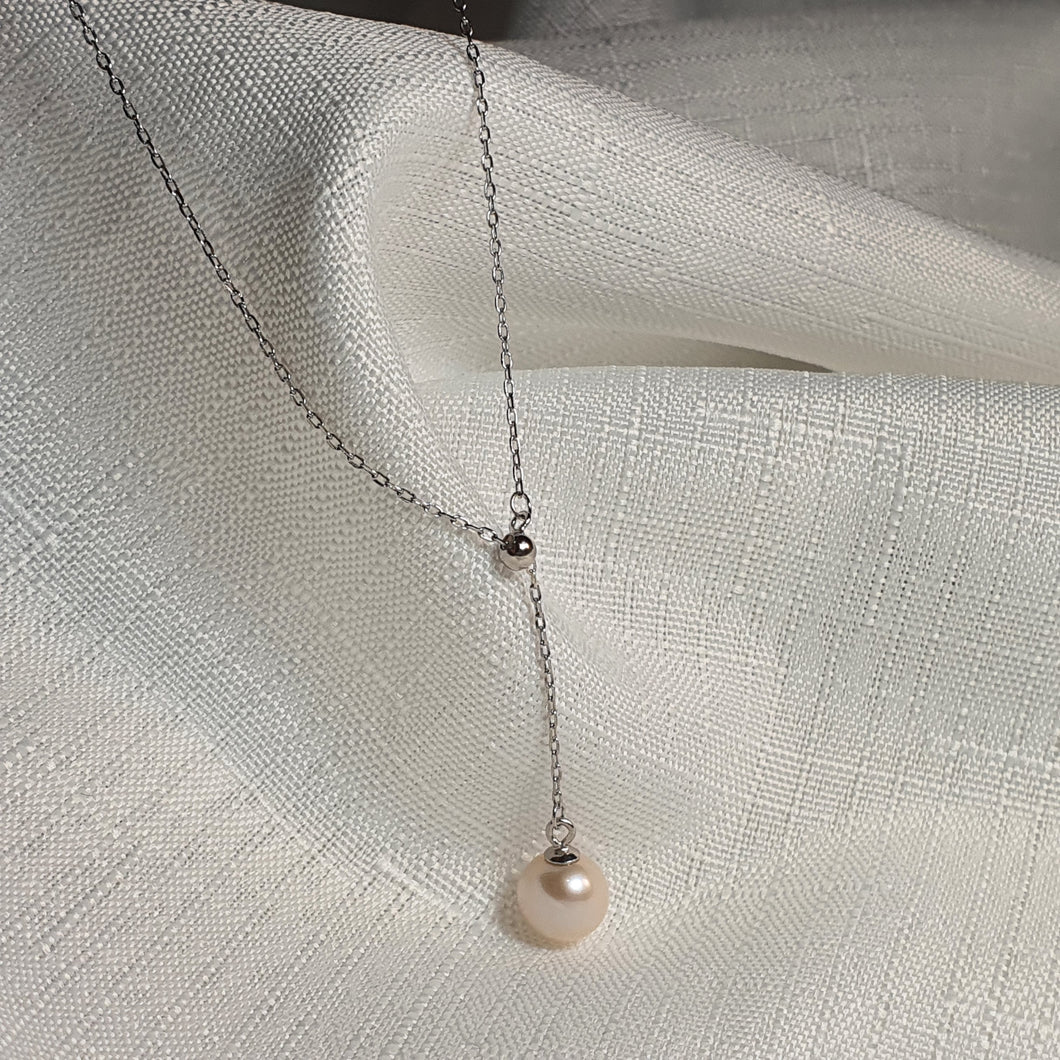 Cultured Freshwater Pearl Slider Necklace , Sterling Silver jewellery