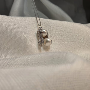 Peanut Freshwater Pearl Necklace, Sterling Silver
